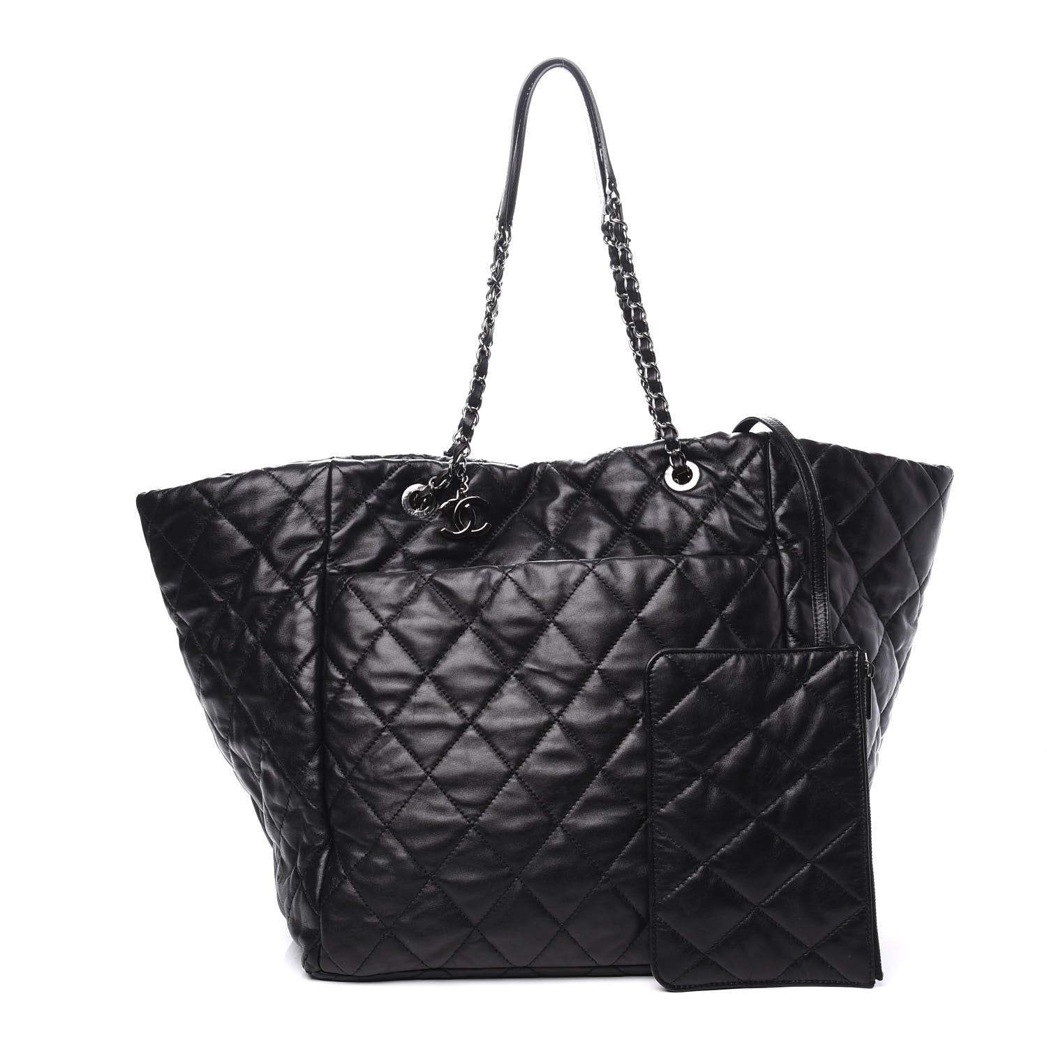 Chanel Lambskin Quilted Large Week End on Mars Tote Black 1 of 11