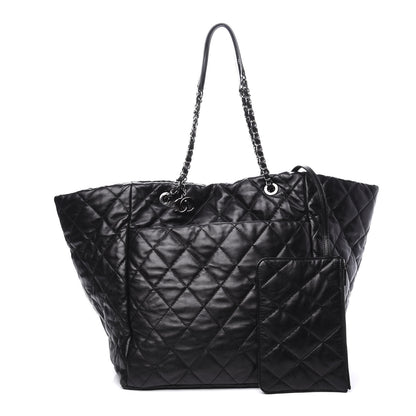 Chanel Lambskin Quilted Large Week End on Mars Tote Black 1 of 11