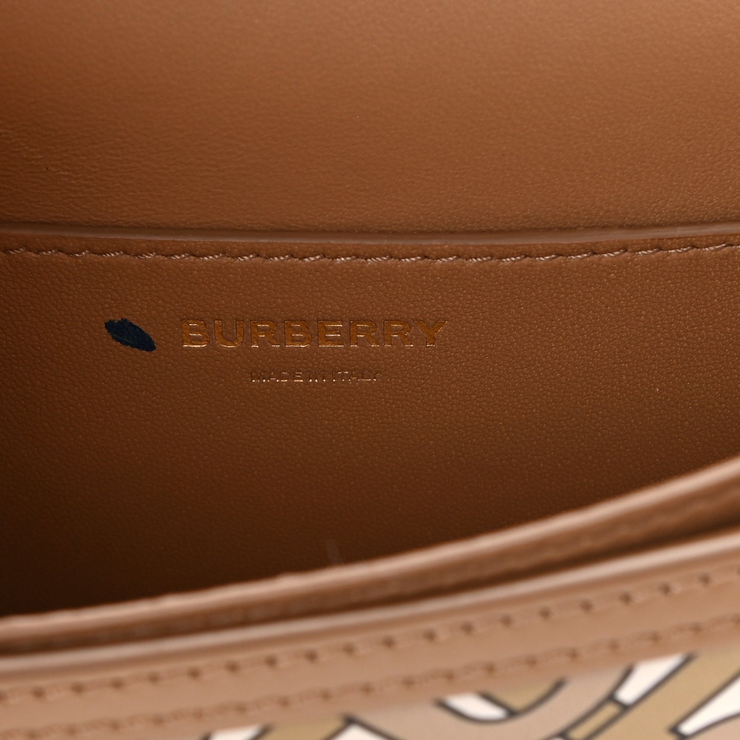 Calfskin Monogram Mini TB Bag Beige