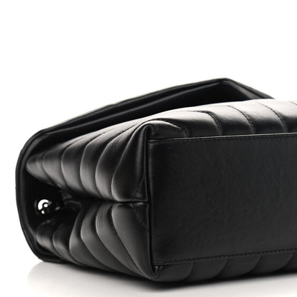 Saint Laurent Calfskin Y Quilted Monogram Small Loulou Chain Satchel Black 9 of 10