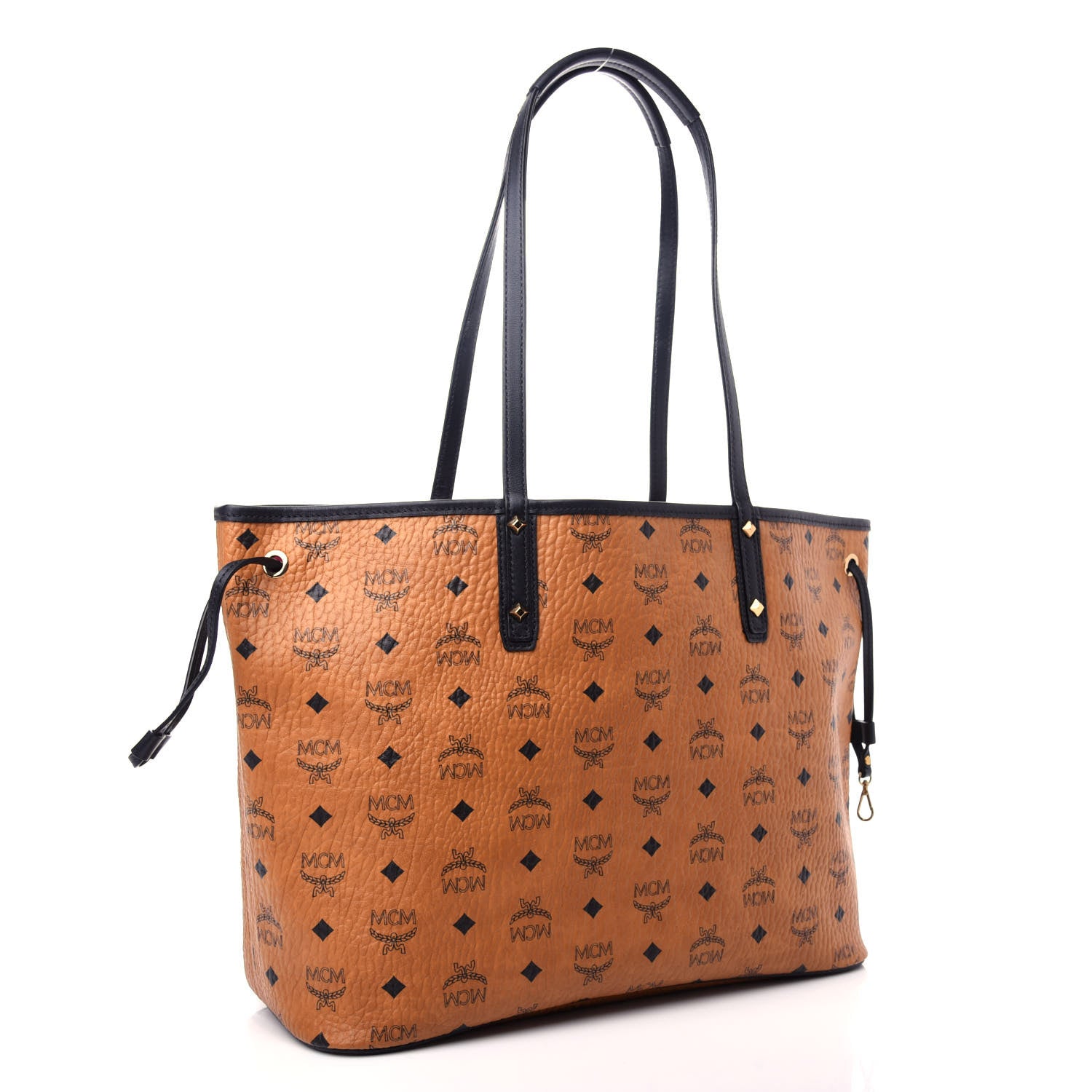 MCM Visetos Medium Project Reversible Shopper Tote Cognac 5 of 11