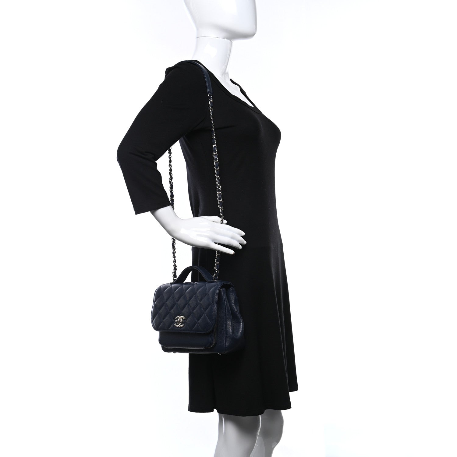 Chanel Caviar Quilted Medium Business Affinity Flap Navy 2 of 14