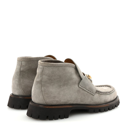 Gucci Suede Horsebit Ankle Boots 38 New Fango 5 of 9