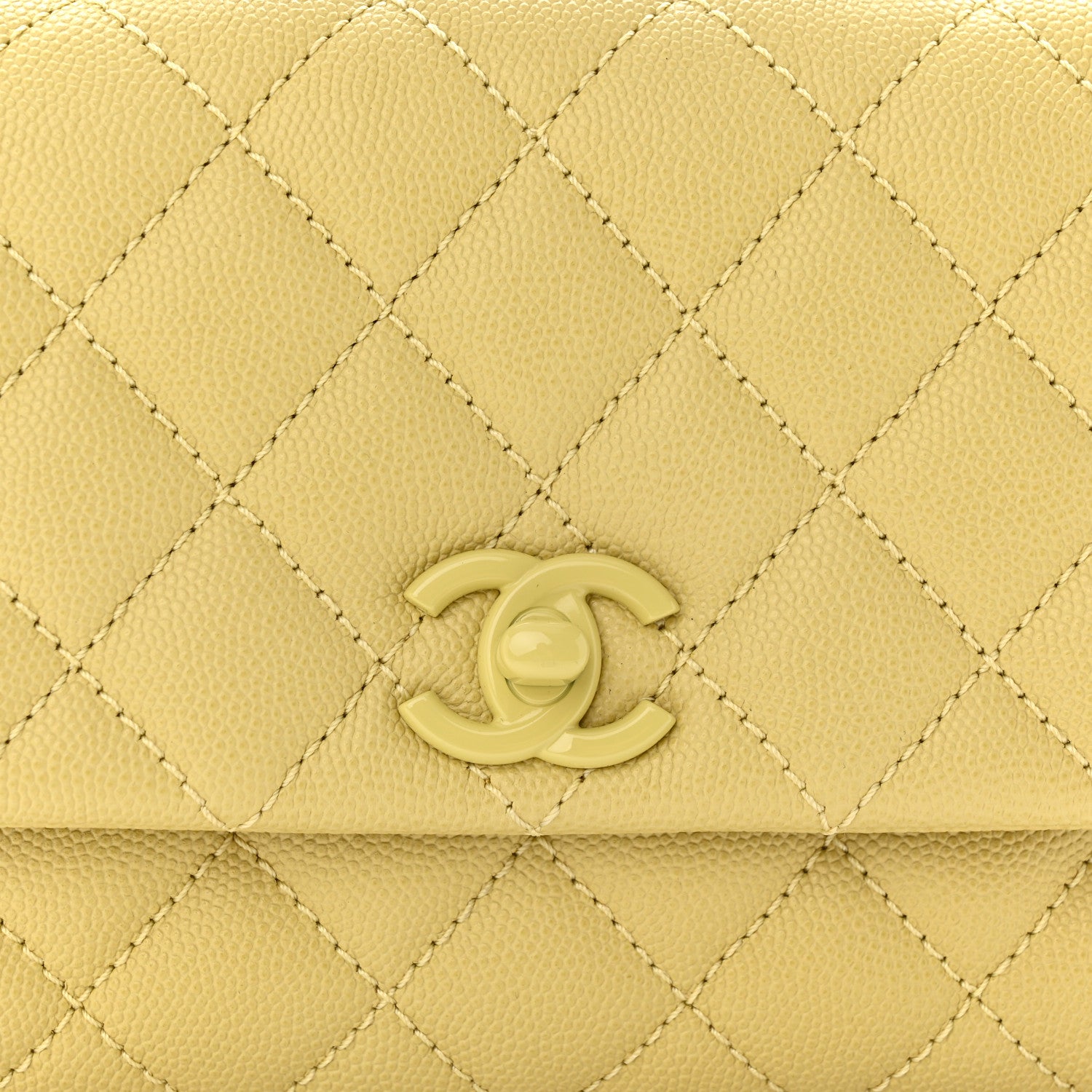 Chanel Caviar Quilted Incognito Extra Mini Coco Handle Flap Light Yellow 8 of 10