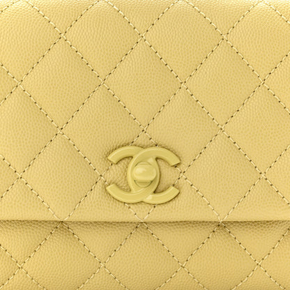 Chanel Caviar Quilted Incognito Extra Mini Coco Handle Flap Light Yellow 8 of 10