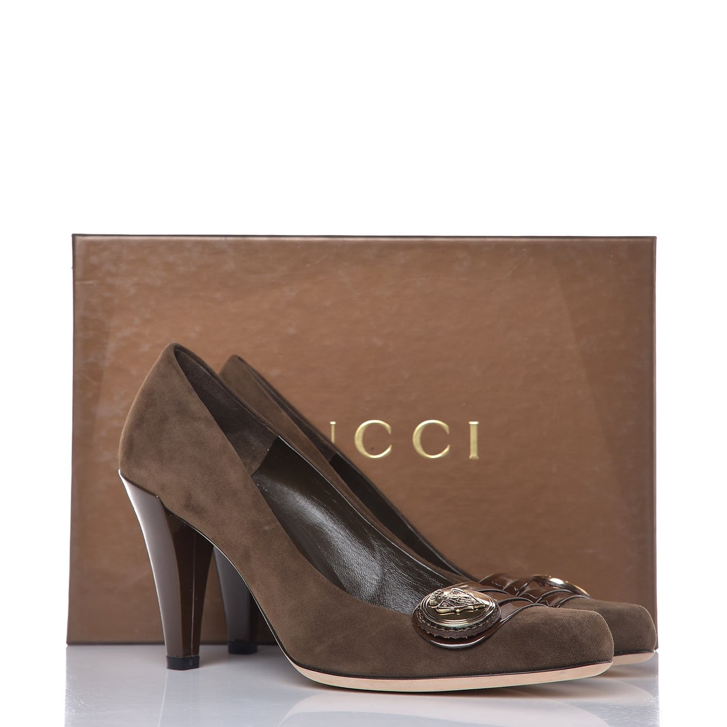 Suede Patent Lambskin Hysteria Medallion Pumps 8 Dapple