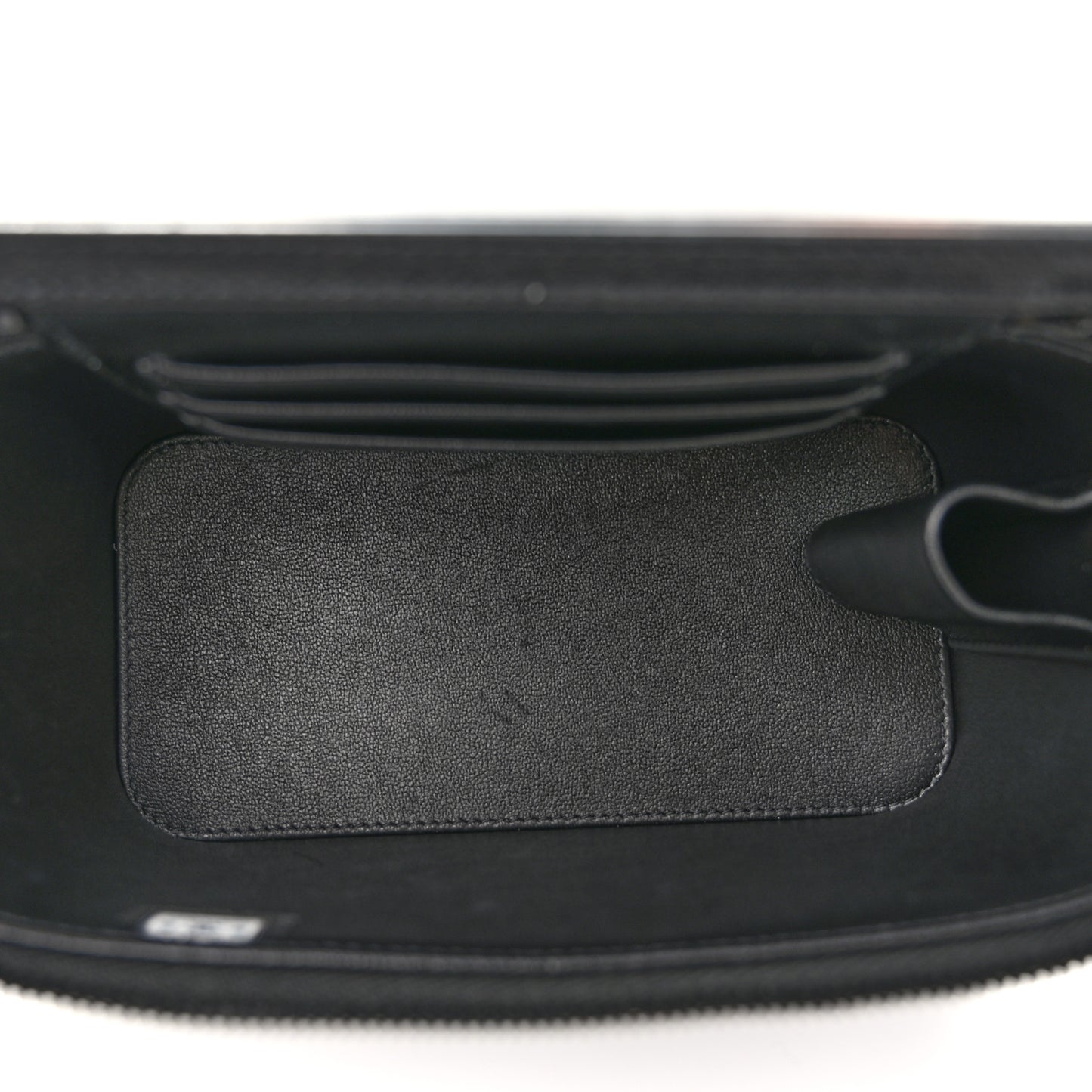 Lambskin Quilted Small Top Handle Vanity Case With Chain So Black