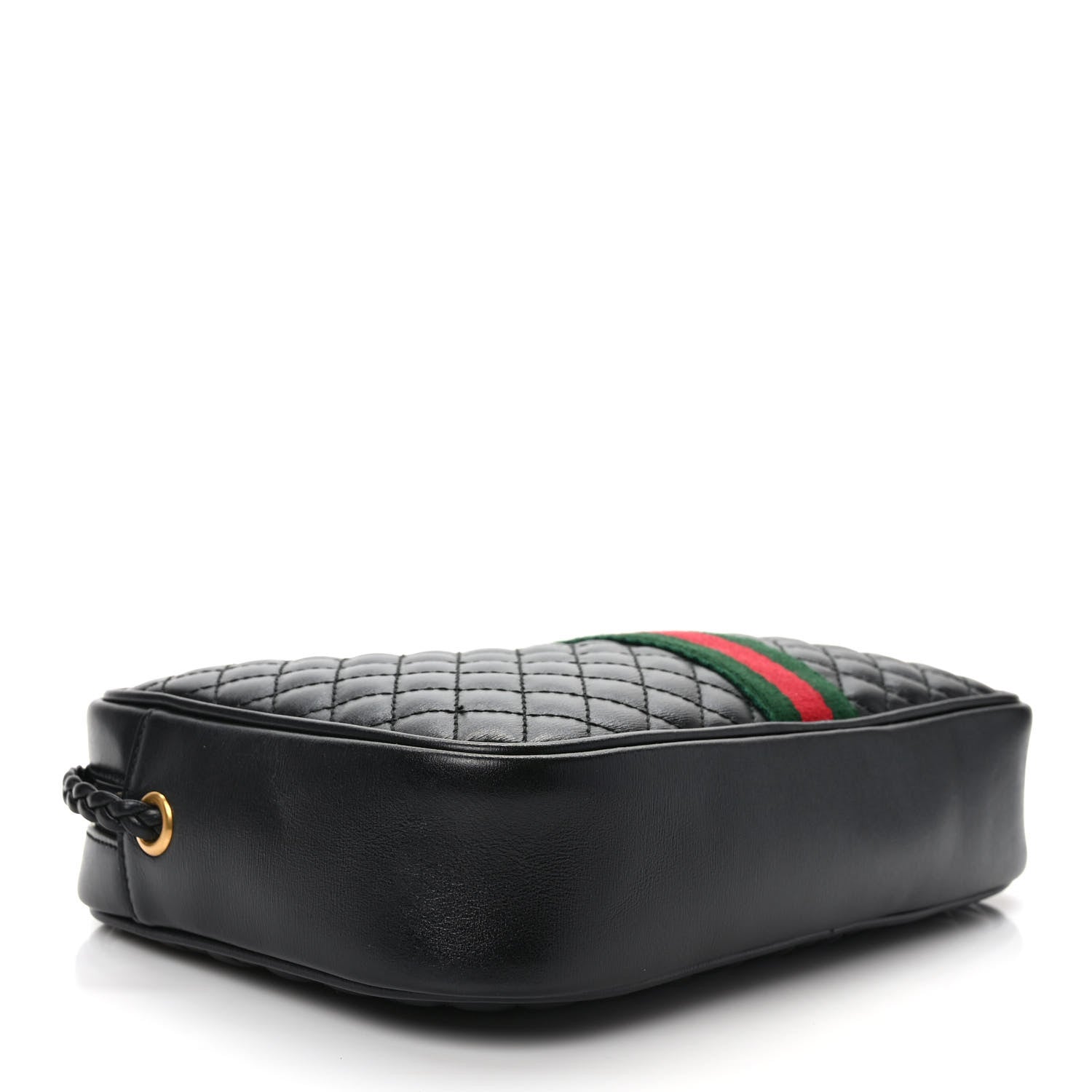 Gucci Calfskin Web Trapuntata Small GG Shoulder Bag Black 4 of 9