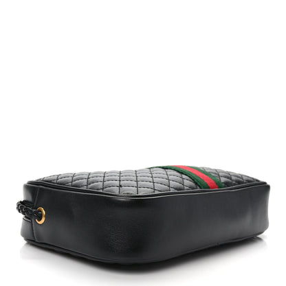 Gucci Calfskin Web Trapuntata Small GG Shoulder Bag Black 4 of 9