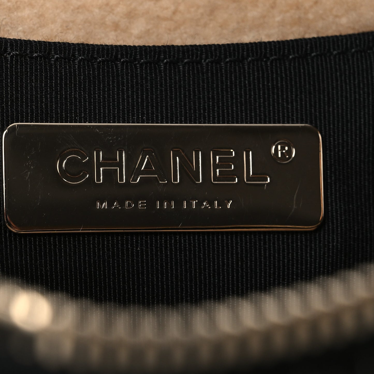 Shiny Crumpled Sheepskin Shearling Waist Bag Black Beige