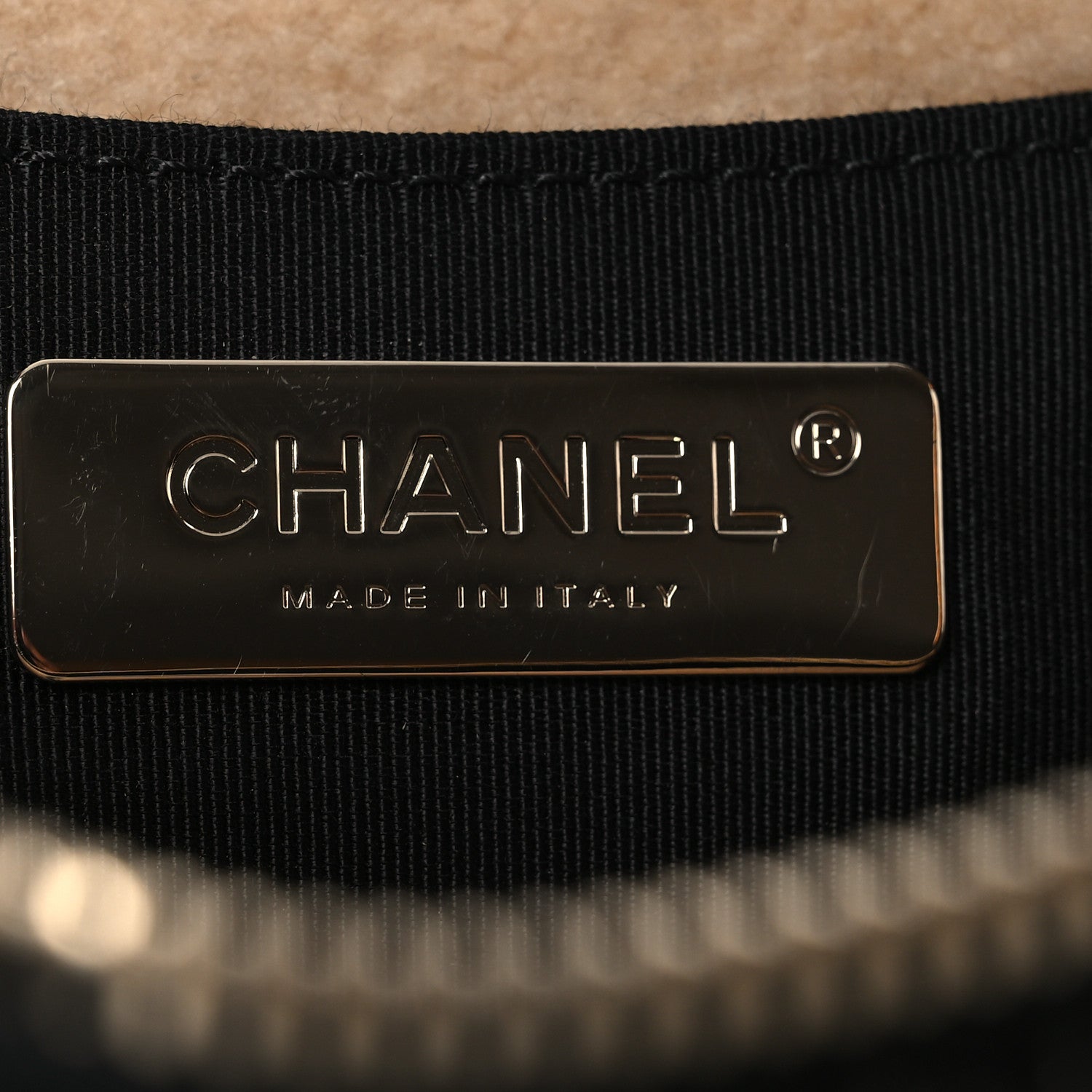 Chanel Shiny Crumpled Sheepskin Shearling Waist Bag Black Beige 6 of 12