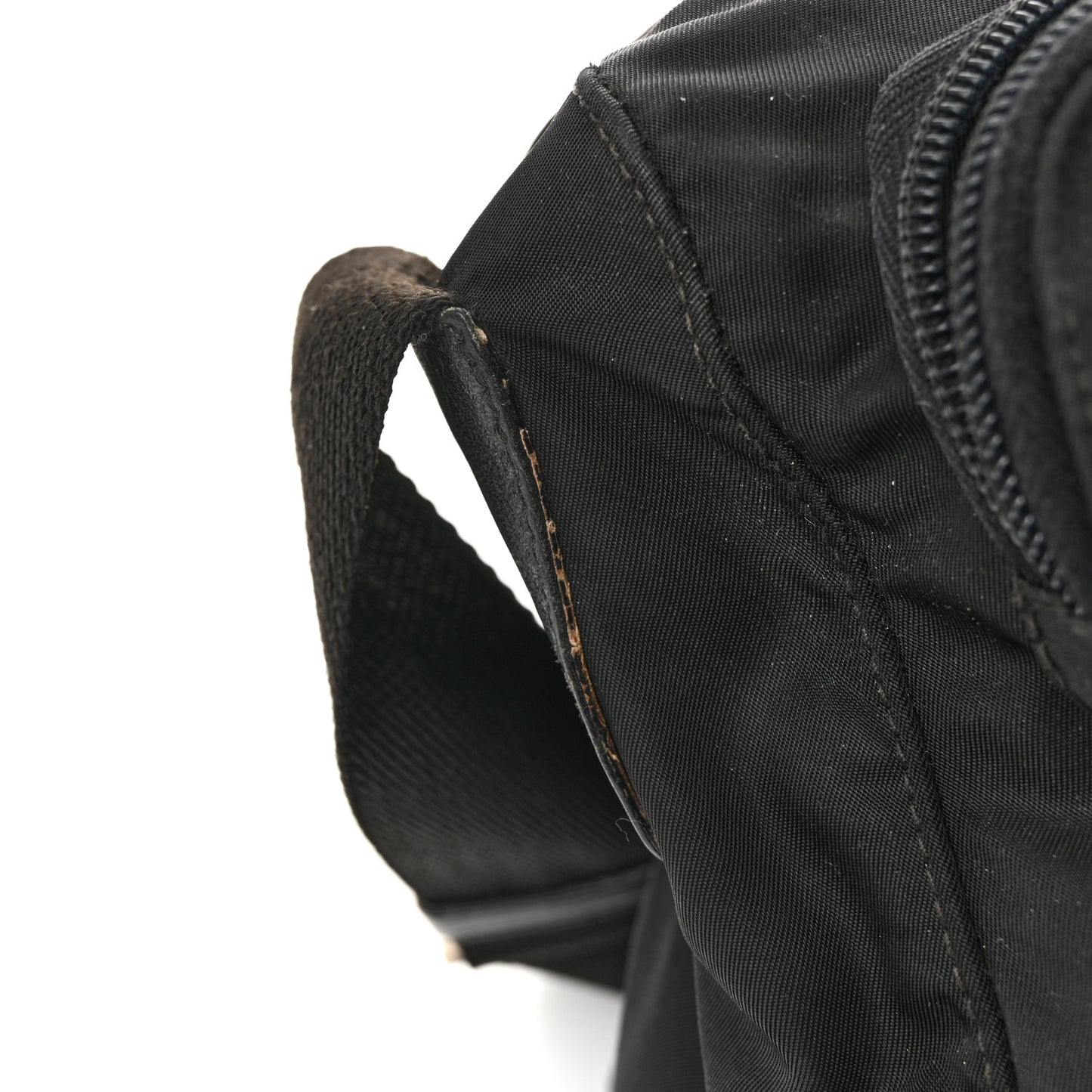 Tessuto Nylon Saffiano Vela Messenger Bag Black