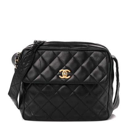Chanel Lambskin Quilted Flap Camera Case Black 1 of 12