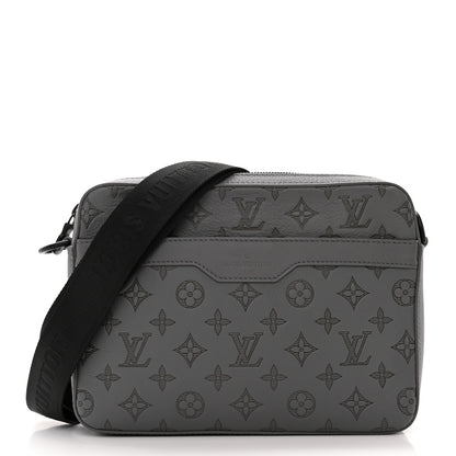 Louis Vuitton Calfskin Monogram Shadow Trio Messenger Anthracite Gray 3 of 10
