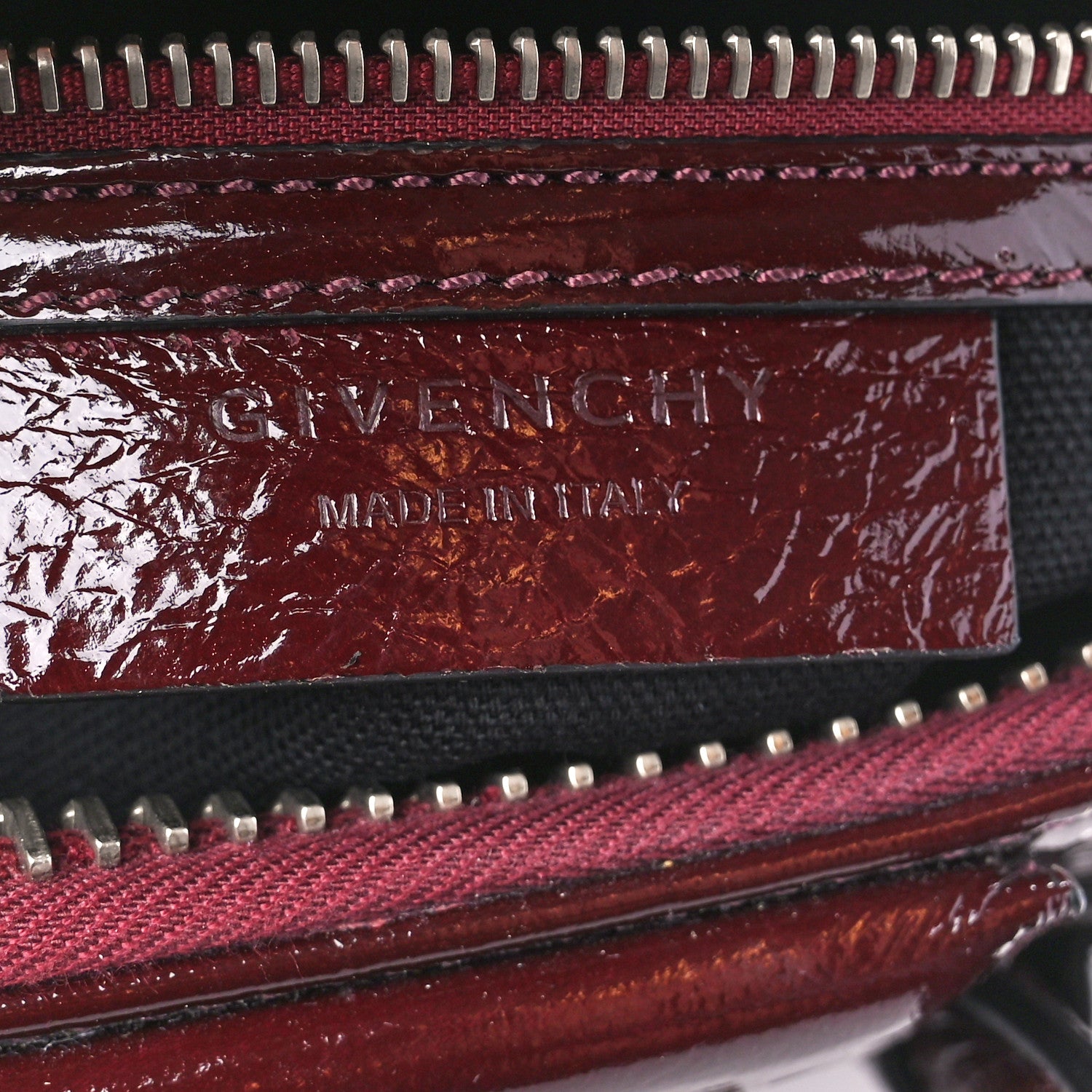 Givenchy Crinkled Patent Calfskin Mini Antigona Aubergine 6 of 10