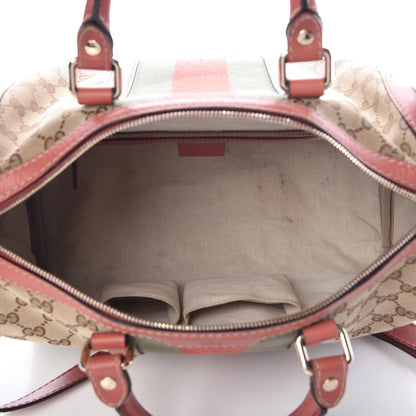 Gucci Monogram Medium Vintage Web Boston Pink 6 of 25