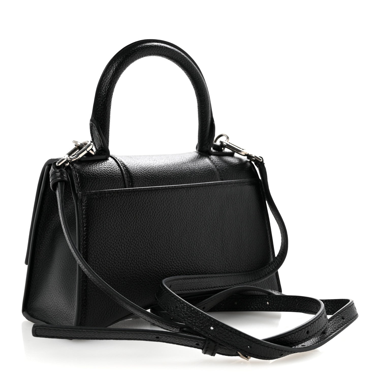 Balenciaga Grained Calfskin Hourglass Top Handle Bag XS Black 3 of 10