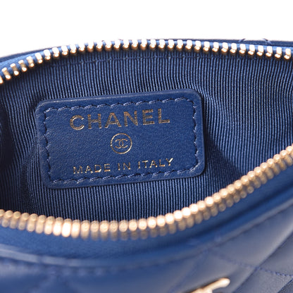 Chanel Lambskin Quilted Small Cosmetic Case Dark Blue 6 of 11