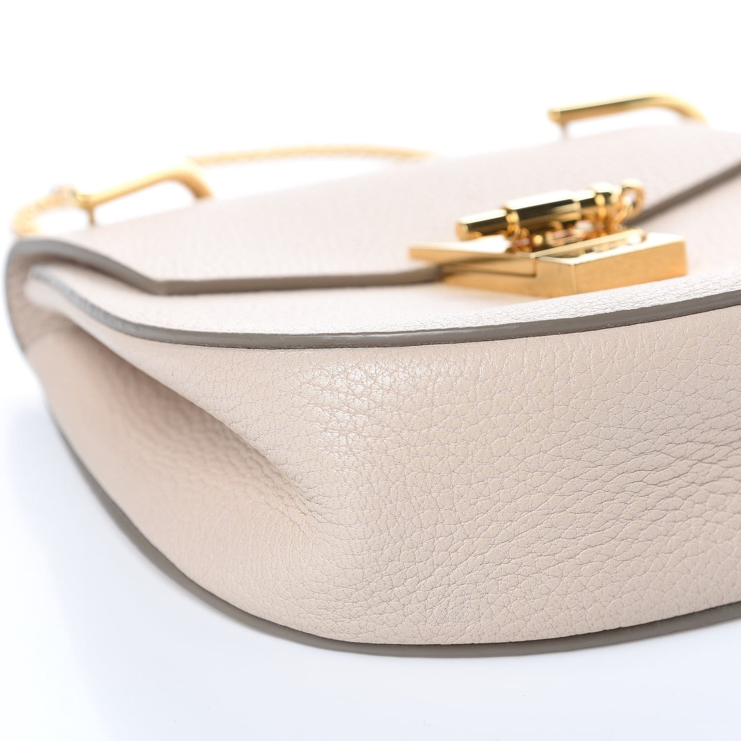 Grained Lambskin Mini Drew Shoulder Bag Abstract White