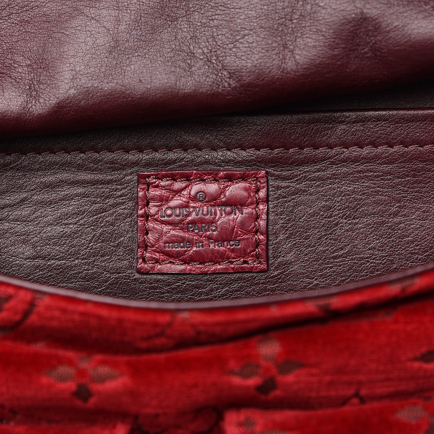 Monogram Velours Ostrich Clyde Red