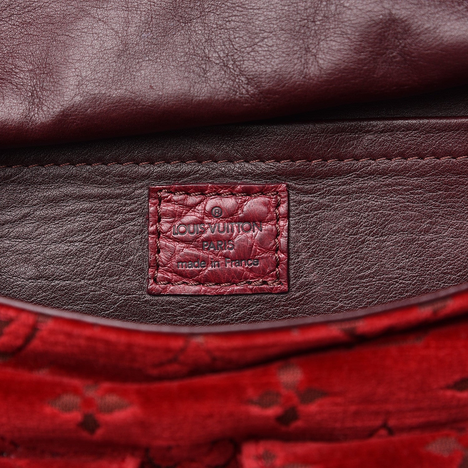 Louis Vuitton Monogram Velours Ostrich Clyde Red 7 of 13