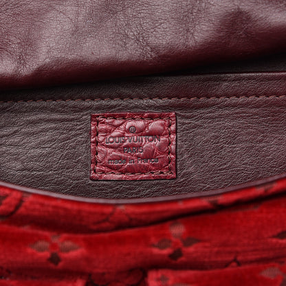 Louis Vuitton Monogram Velours Ostrich Clyde Red 7 of 13