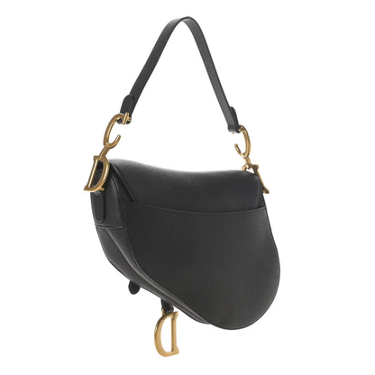 Christian Dior Grained Calfskin Saddle Bag Black 3 of 9