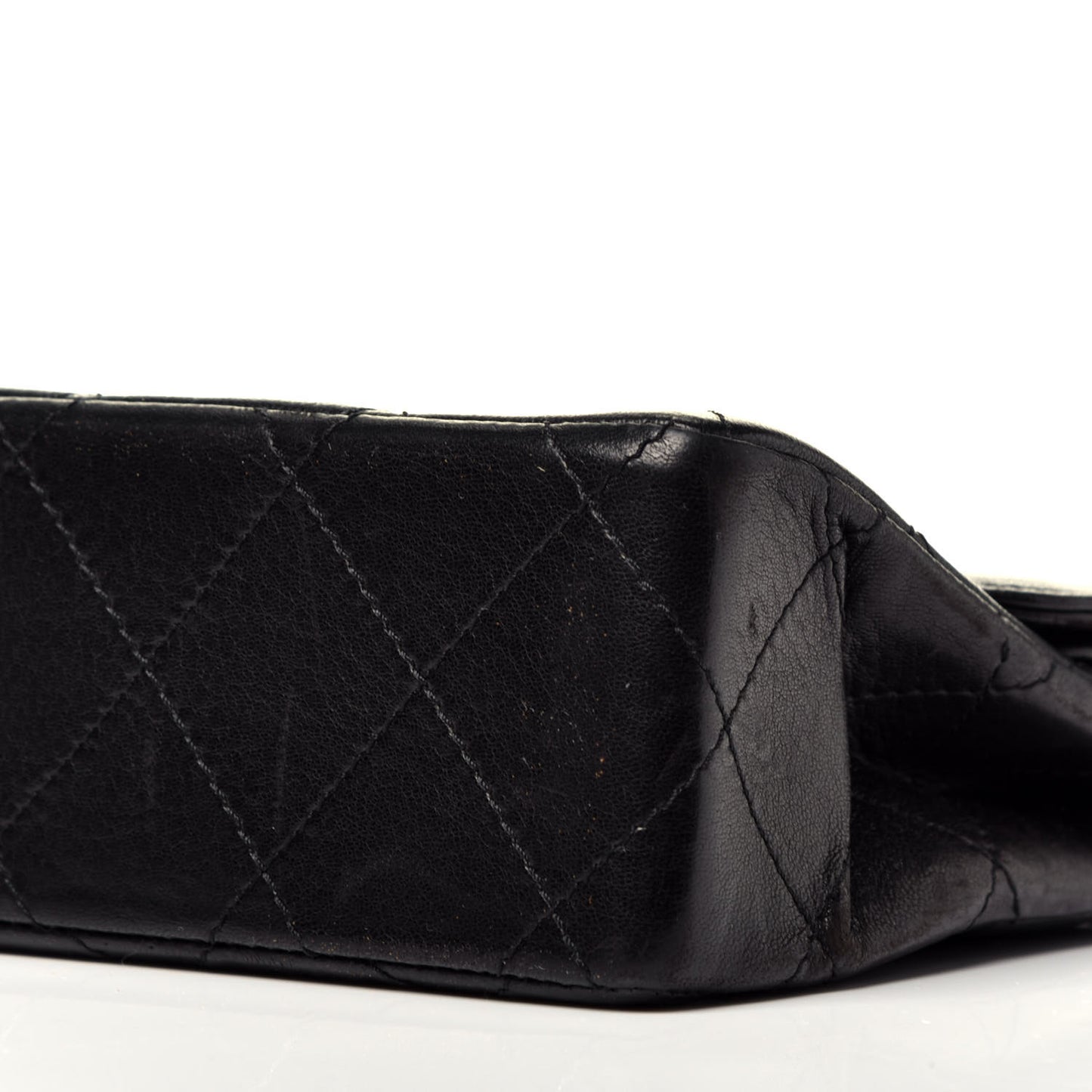 Lambskin Quilted Medium Double Flap Black