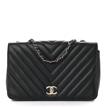 Chanel Calfskin Chevron Quilted Medium Statement Flap Black 1 of 11