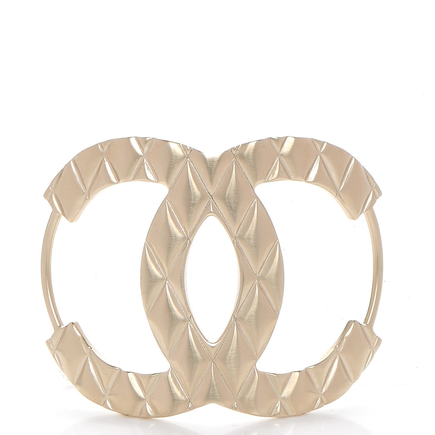 Quilted CC Hair Pin Gold