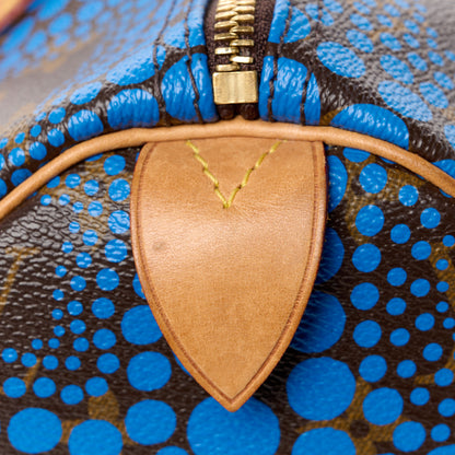 Louis Vuitton Monogram Kusama Town Speedy 30 Blue 10 of 14