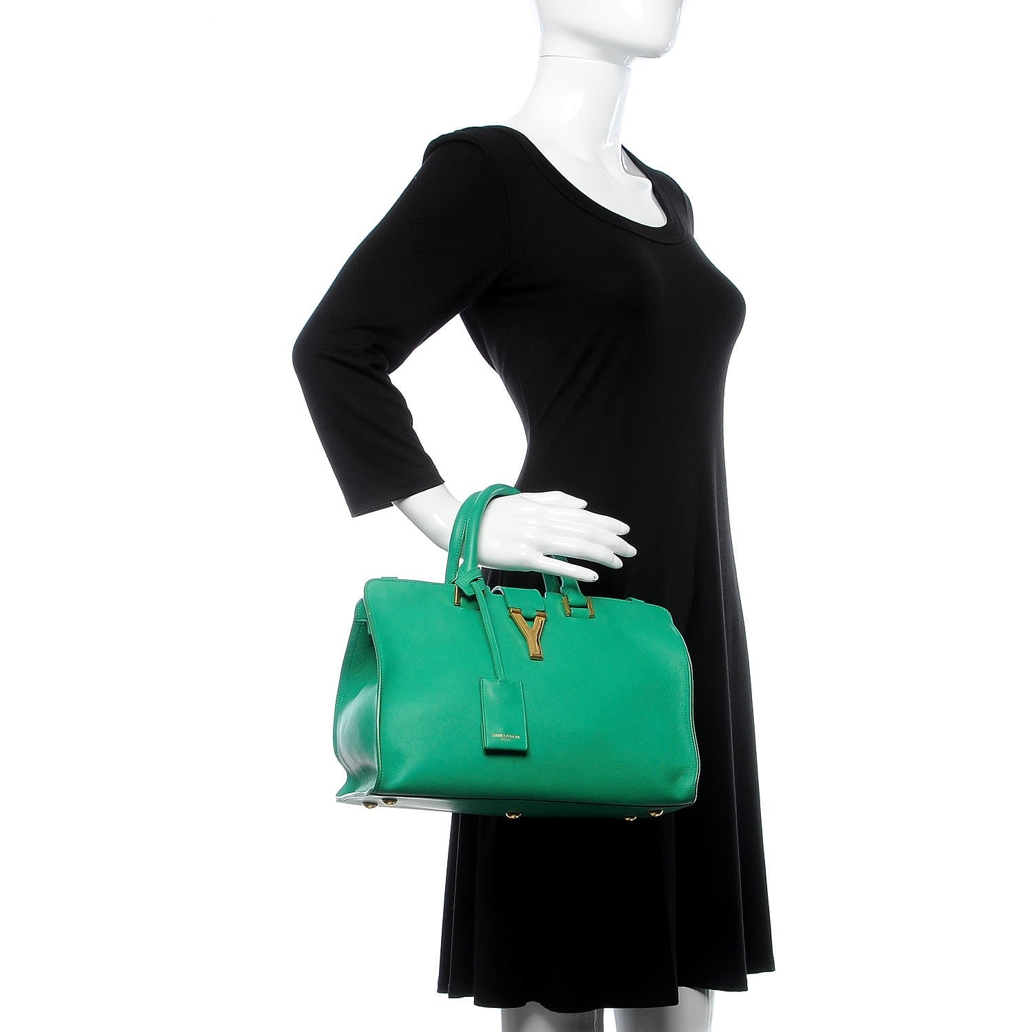 Saint Laurent Calfskin Small Classic Y Cabas Green 3 of 9