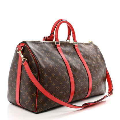 Louis Vuitton Calfskin Monogram Keepall Bandouliere 50 Coquelicot 2 of 9