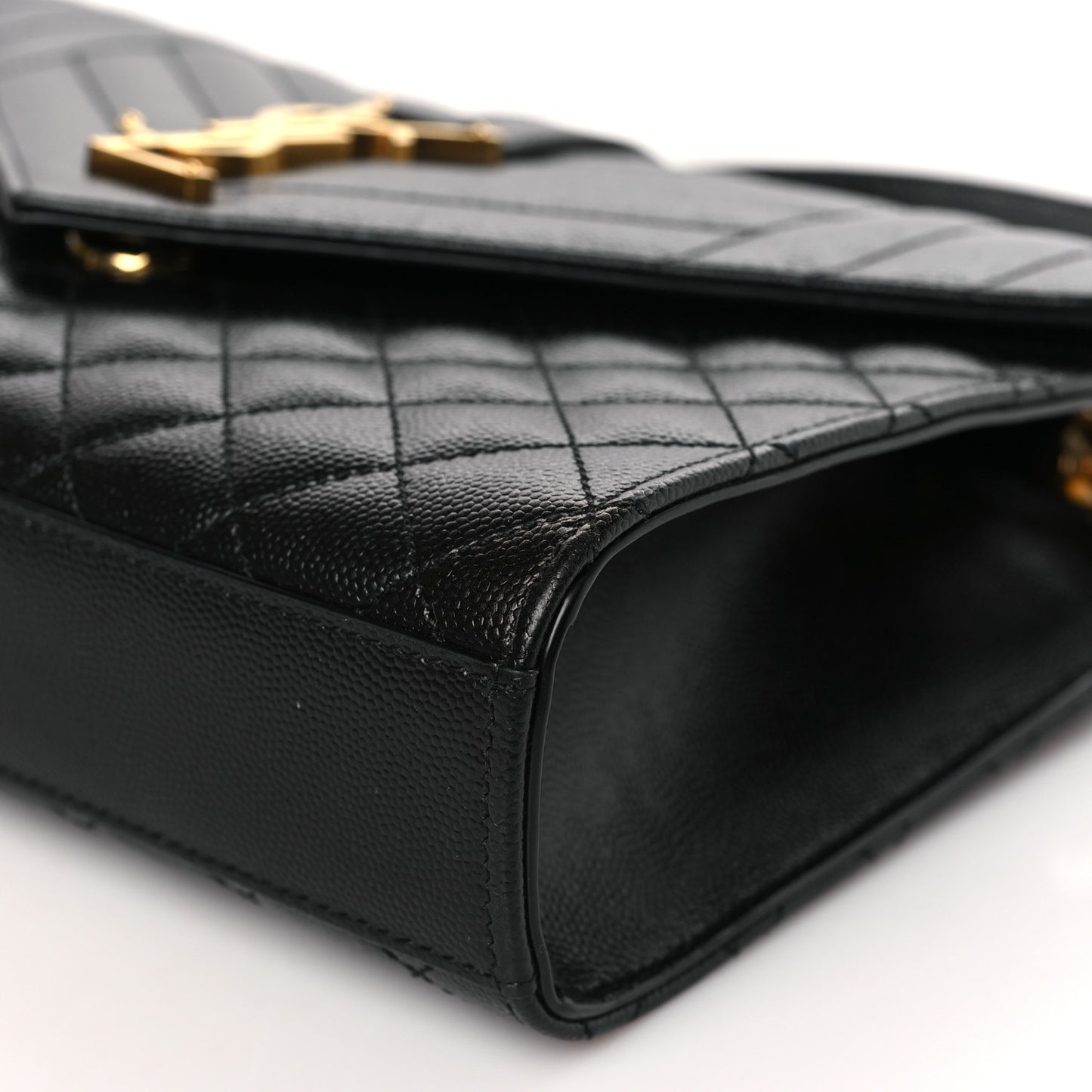 Grain De Poudre Textured Mixed Matelasse Triquilt Medium Monogram Satchel Black