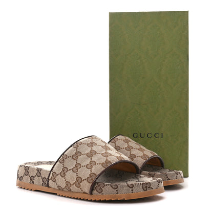 Gucci Canvas GG Monogram Mens Slide Sandals 6 Beige 10 of 10