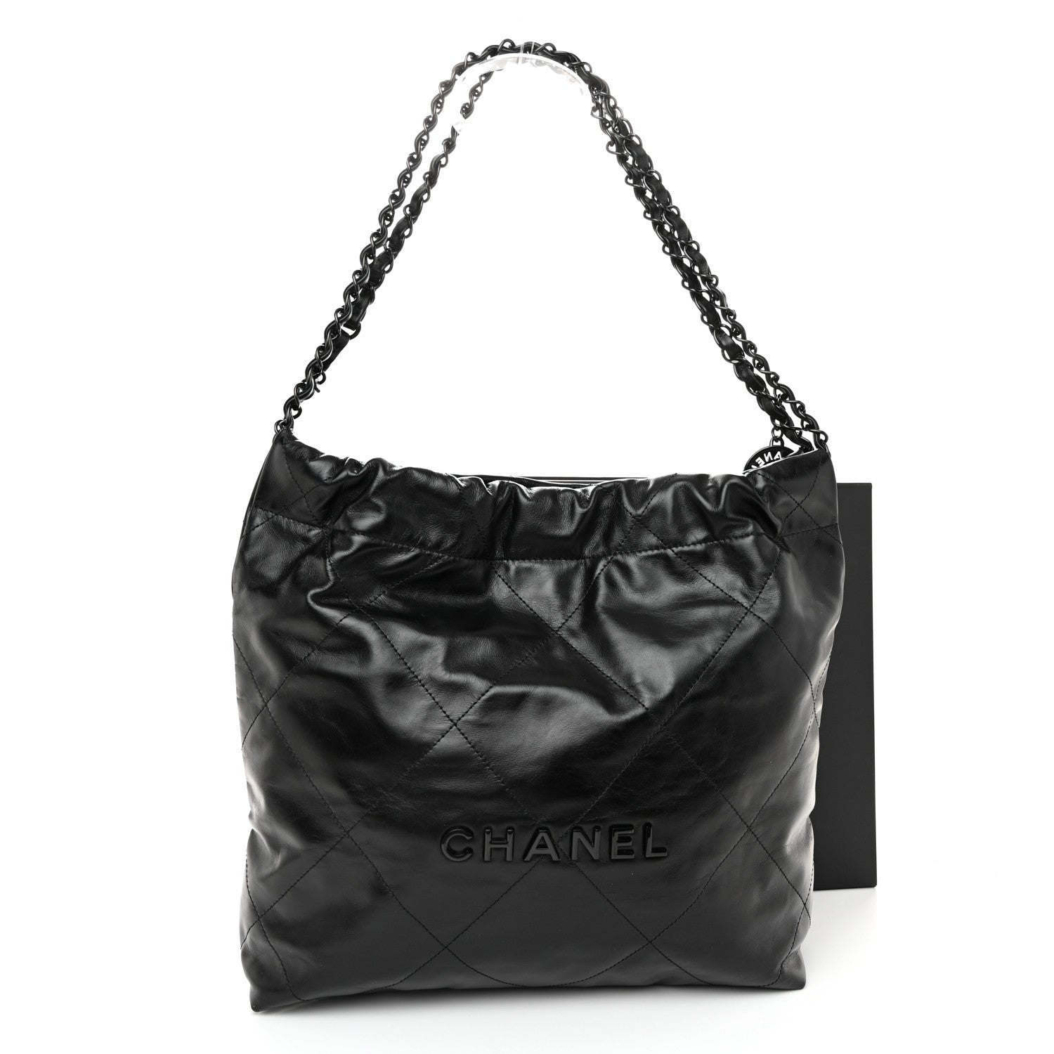 Chanel Shiny Calfskin Quilted Small Chanel 22 So Black 11 of 11