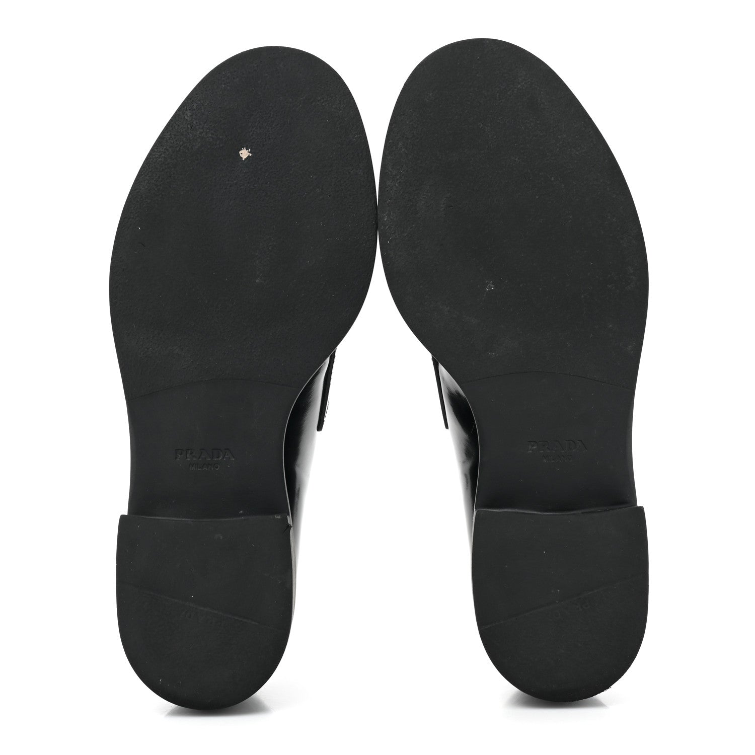 Prada Spazzolato Metal Triangle Logo 50mm Loafers 37.5 Black 5 of 14