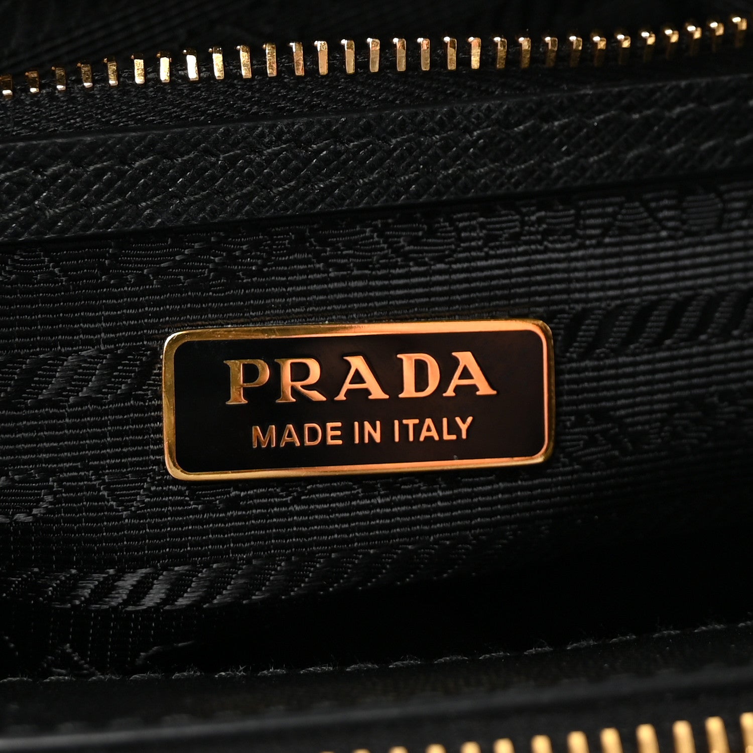 Prada Jacquard Saffiano Triangolo Symbole Embroidered Mini Galleria Double Zip Tote Black Corda 6 of 9