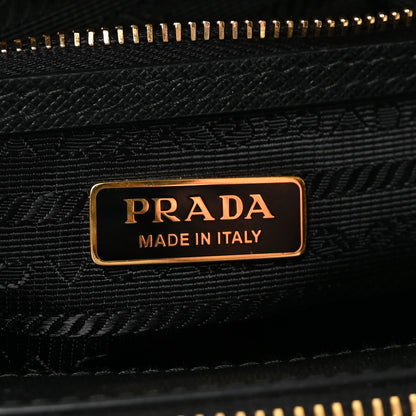 Prada Jacquard Saffiano Triangolo Symbole Embroidered Mini Galleria Double Zip Tote Black Corda 6 of 9