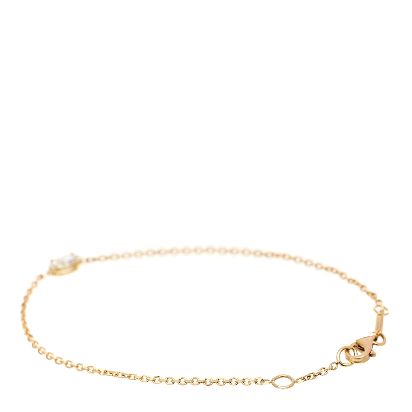 18K Yellow Gold Diamond Marquise Chain Bracelet