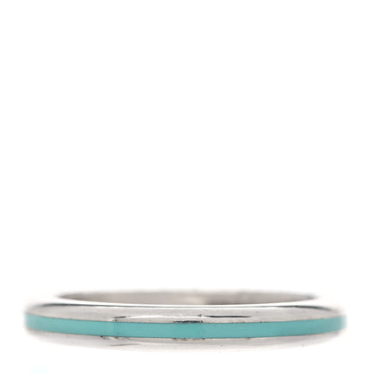 Tiffany Sterling Silver Enamel Stackable Ring Blue 54 7 1 of 5