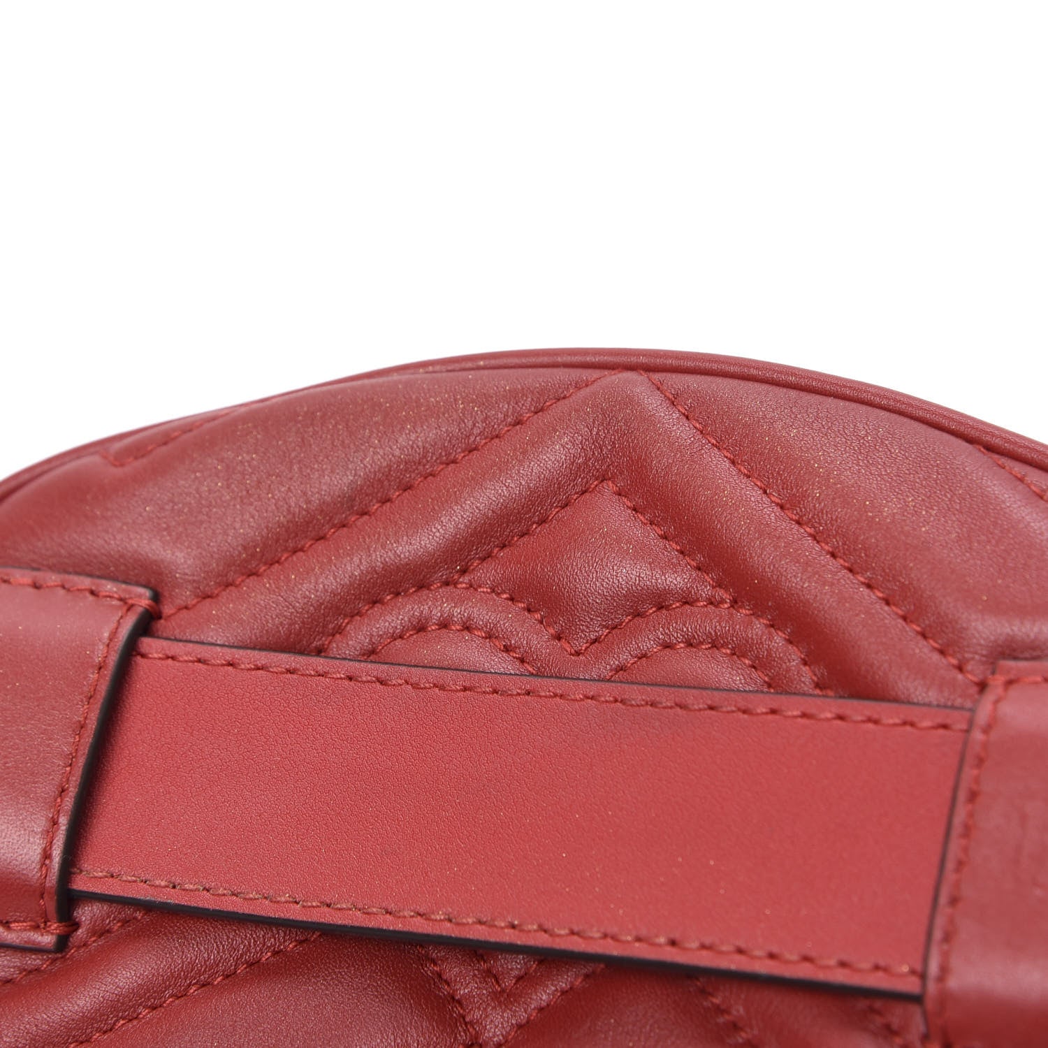 Gucci Calfskin Matelasse GG Marmont Belt Bag 95 38 Hibiscus Red 10 of 14