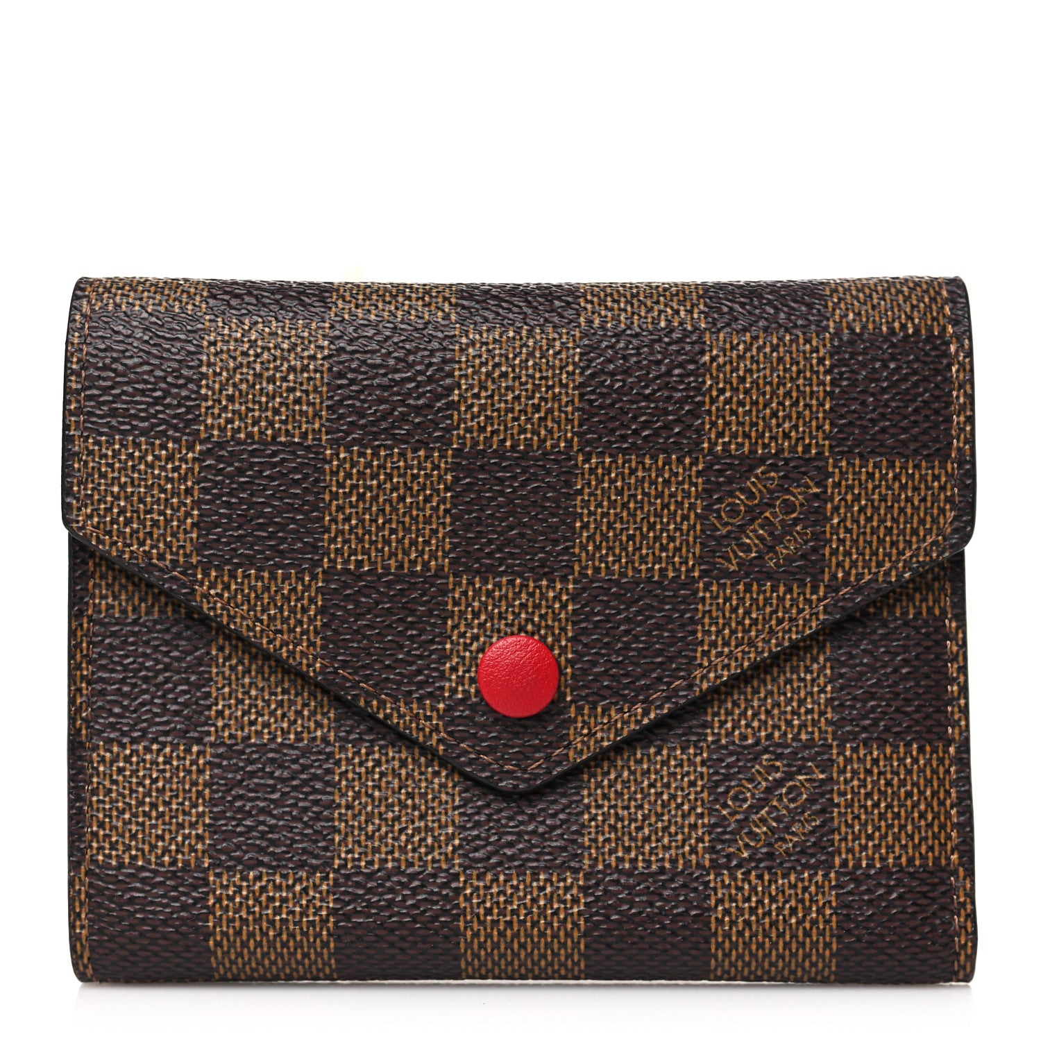 Louis Vuitton Damier Ebene Victorine Wallet Red 1 of 8