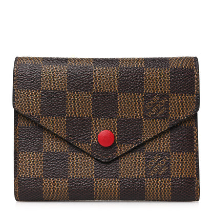 Louis Vuitton Damier Ebene Victorine Wallet Red 1 of 8