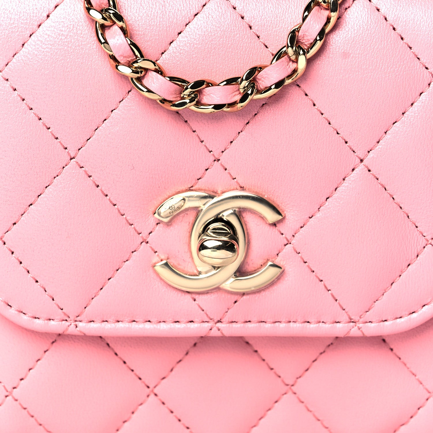 Chanel Lambskin Quilted Mini Trendy CC Clutch With Chain Pink 8 of 11