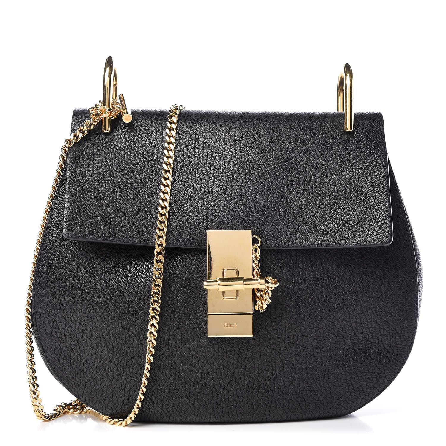 Chloe Grained Lambskin Drew Shoulder Bag Black 1 of 9