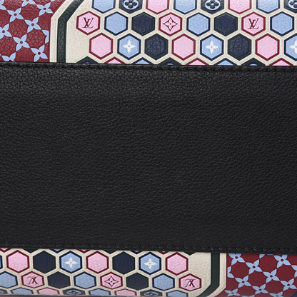 Louis Vuitton Calfskin Monogram Kimono Tote MM Rouge Navy 7 of 10