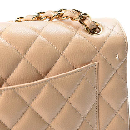 Chanel Caviar Quilted Jumbo Double Flap Beige 9 of 12