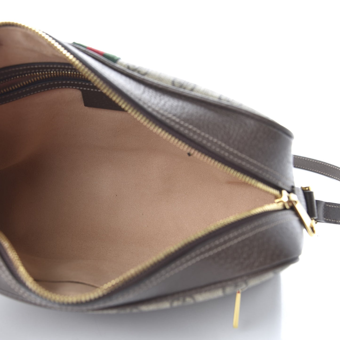 GG Supreme Monogram Web Small Ophidia Shoulder Bag Brown