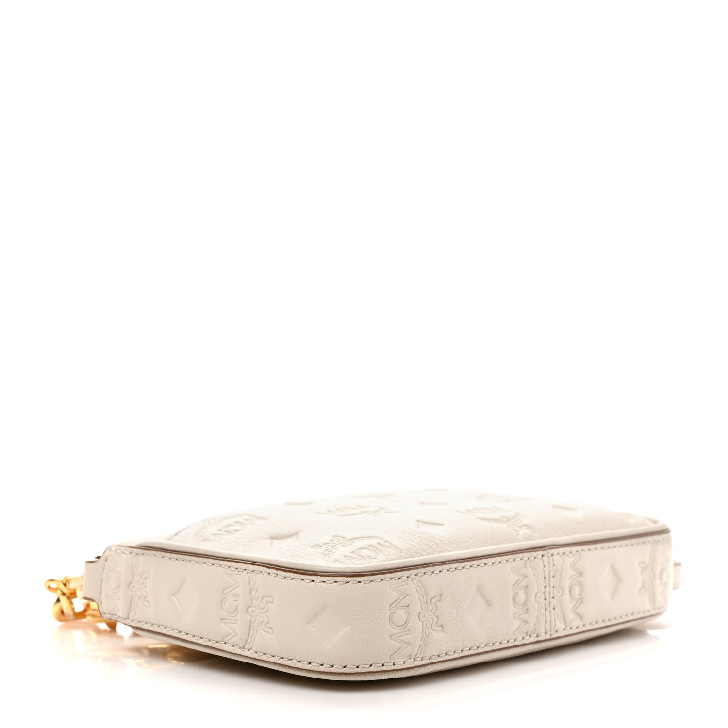 MCM Calfskin Ottomar Mini Aren Chain Crossbody Bag Oatmeal 4 of 8